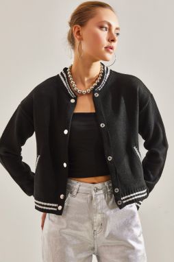 Bianco Lucci Women's Buttoned Bomber Jacket