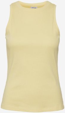 Light yellow womens ribbed basic tank top AWARE by VERO MODA Lavende - Women