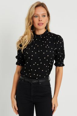 Cool & Sexy Women's Polka Dot Blouse Black