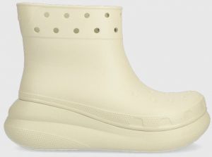 Gumáky Crocs Classic Crush Rain Boot dámske, béžová farba, 207946