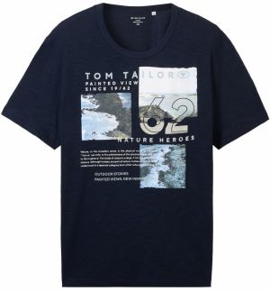 TOM TAILOR Men + Tričko  béžová / námornícka modrá / svetlomodrá / biela