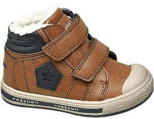 Hnedá detská členková obuv na suchý zips Bobbi-Shoes