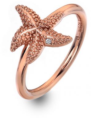 Hot Diamonds Luxusné ružovo pozlátený prsteň s pravým diamantom Daisy RG DR212 56 mm