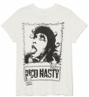 Cropp - Oversize tričko Rico Nasty - Biela
