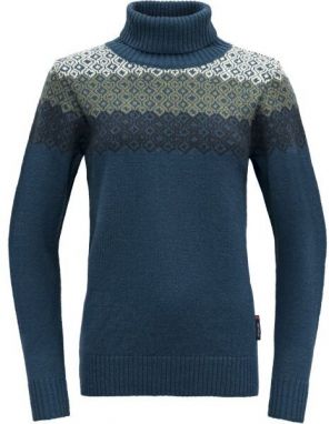 Devold SYVDE WOOL HIGH NECK Dámsky sveter, tmavo modrá, veľkosť