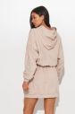 Béžové krátke mikinové šaty s kapucňou NU374 galéria
