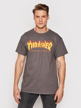 Thrasher Tričko Flame Sivá Regular Fit