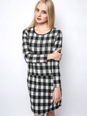 CHECKERED DRESS WHITE AND BLACK