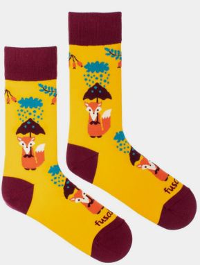 Žlté vzorované ponožky Fusakle Liška