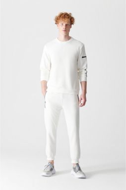 Avva Men's White Plain Jogging Tracksuit