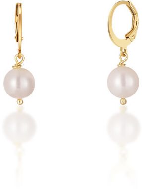 JwL Luxury Pearls Krásne pozlátené náušnice s pravými bielymi perlami JL0678