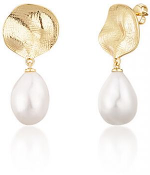 JwL Luxury Pearls Nádherné pozlátené náušnice s pravými barokovými perlami JL0724