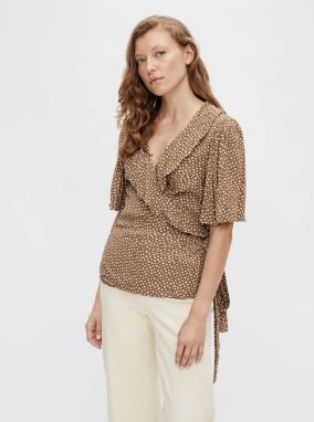 Brown patterned blouse . OBJECT - Women