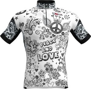 Rosti PEACE AND LOVE Pánsky cyklistický dres, biela, veľkosť