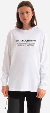 Pánske tričko Maharishi Miltype vyšívané tričko s dlhým rukávom 9754 biele