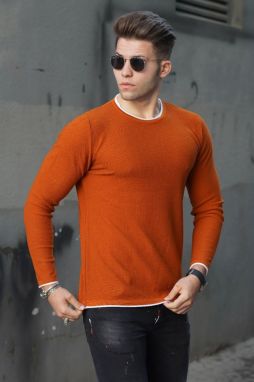 Madmext Camel Crew Neck Men's Knitwear Sweater 4637