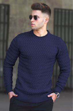 Madmext Men's Navy Blue Sweater 5174