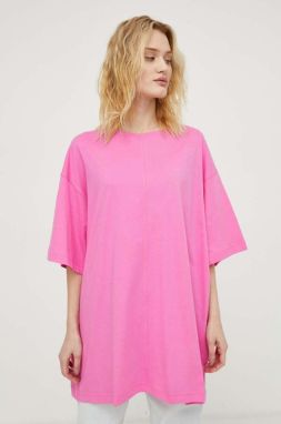 Bavlnené tričko 2NDDAY dámsky, ružová farba