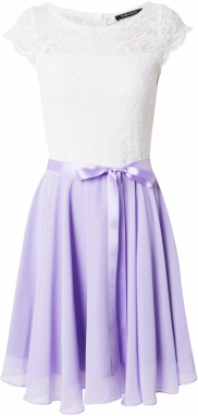 SWING Kokteilové šaty  levanduľová / biela