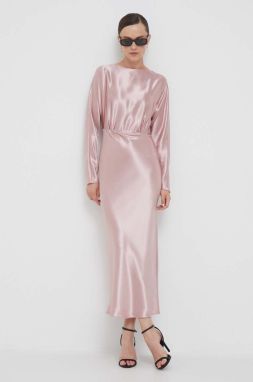 Šaty Calvin Klein ružová farba, maxi, rovný strih