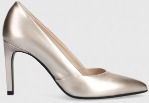 Kožené ihličky Calvin Klein HEEL PUMP 90 PEARL ružová farba, HW0HW02027