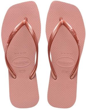 Žabky Havaianas SQUARE dámske, ružová farba, na plochom podpätku, 4148301.3544