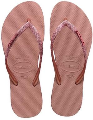 Žabky Havaianas SLIM SPARKLE II dámske, ružová farba, na plochom podpätku, 4146937.6459