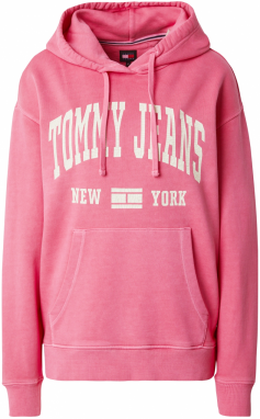 Tommy Jeans Mikina  svetloružová / biela