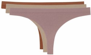 LOS OJOS 3 Pieces Ribbed Seamless Thong Panties