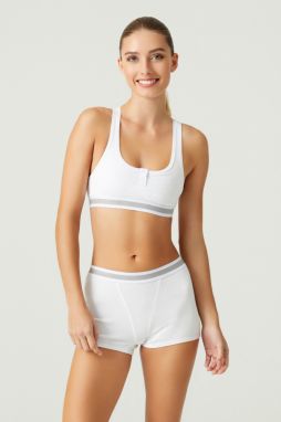 LOS OJOS x Melody White Cotton Ribbed Bra