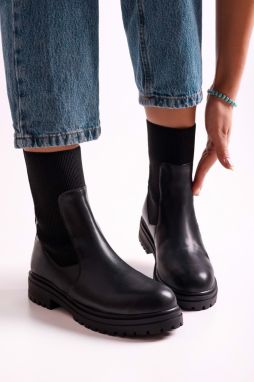 Shoeberry Women's Neira Black Leather Boots Boots, Black Skin.