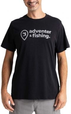 ADVENTER & FISHING COTTON SHIRT Pánske tričko, čierna, veľkosť