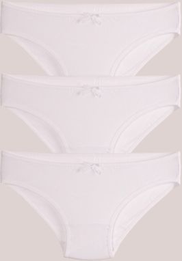 armonika 3-Pack Women's White Cotton Lycra Bikini Briefs