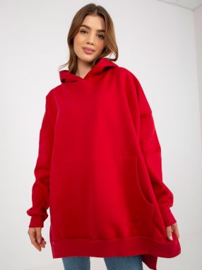 Dark red long oversize hoodie by MAYFLIES