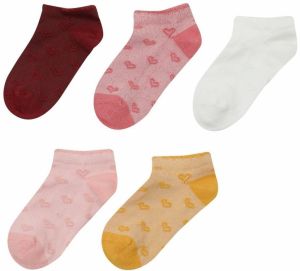 Polaris Mini Heart 5-pack Ptk-g 3fx Multicolored Girls' 5-pack Booties Socks