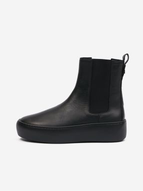 Black women's leather chelsea boots on platform Högl Connor - Women