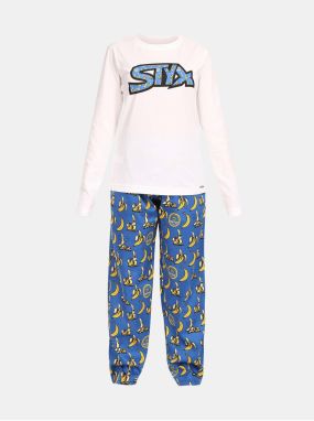 Modro-biele dámske pyžamo Styx Banány