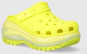 Šľapky Crocs Classic Mega Crush Clog dámske, zelená farba, na platforme, 207988