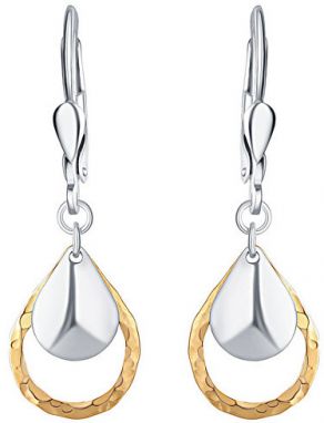 Praqia Jewellery Luxusné bicolor náušnice zo striebra Golden Rain NA6404_RH