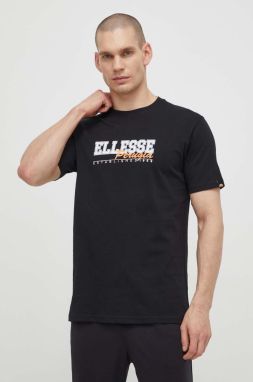 Bavlnené tričko Ellesse Zagda T-Shirt pánske, čierna farba, s potlačou, SHV20122