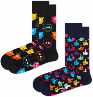 Happy Socks Ponožky '2-Pack Cat Socks'  zmiešané farby