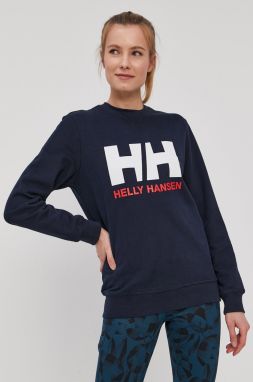 Mikina Helly Hansen 34003-071, dámska, tmavomodrá farba, s potlačou