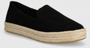 Espadrilky Toms Carolina čierna farba, na platforme, 10020690