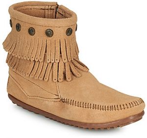 Polokozačky Minnetonka  DOUBLE FRINGE SIDE ZIP BOOT