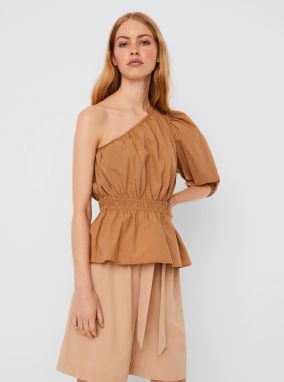 AWARE by VERO MODA Brown asymmetrical blouse VERO MODA Olene - Women