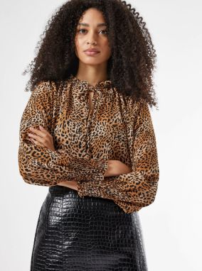 Hnedá blúzka s leopardím vzorom Dorothy Perkins