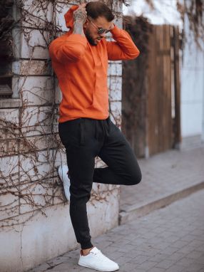 Orange and Black Dstreet Men's Tracksuit