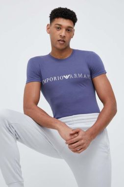 Tričko Emporio Armani Underwear tmavomodrá farba, vzorované