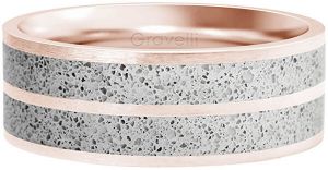 Gravelli Betónový prsteň Fusion Double line bronzová / sivá GJRWRGG112 50 mm