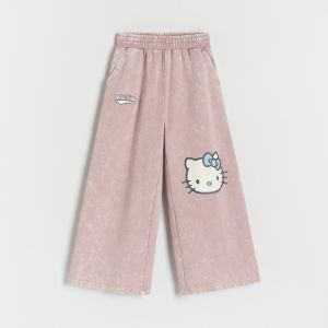 Reserved - Wide leg nohavice Hello Kitty - Ružová